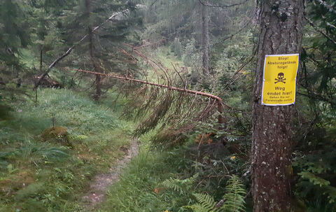 Bad Reichenhall: Warnschild an der Abzweigung des Waxriessteigs soll Notfälle verhindern