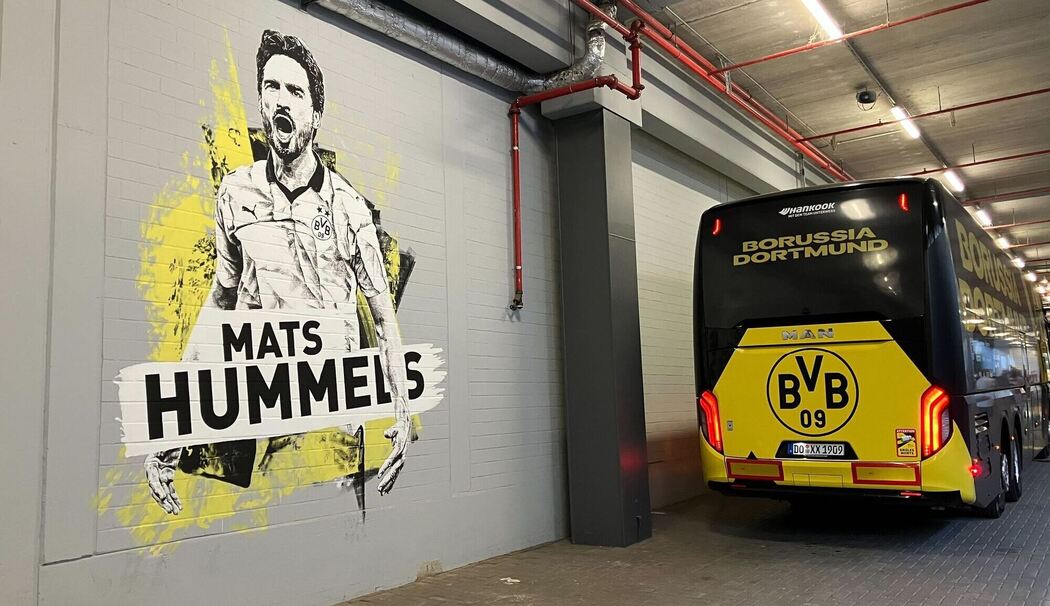 Mats Hummels-Graffiti am BVB-Stadion
