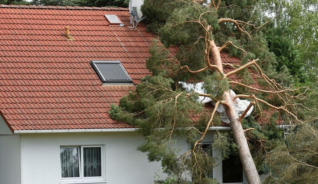 Unwetterschäden an einem Haus