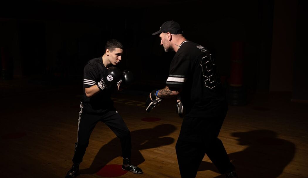 Boxer Arminius Rolle und Vater Robert (r.)