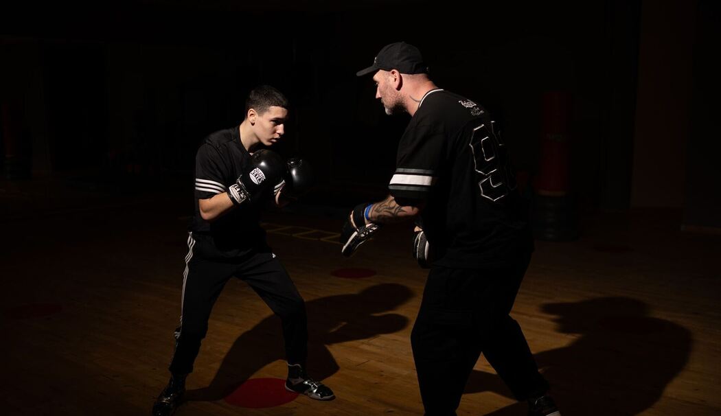 Boxer Arminius Rolle und Vater Robert (r.)