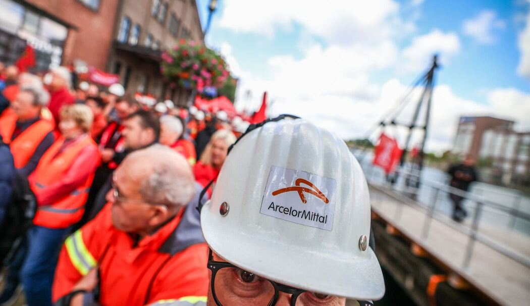 Stahlbeschäftigte von ArcelorMittal demonstrieren