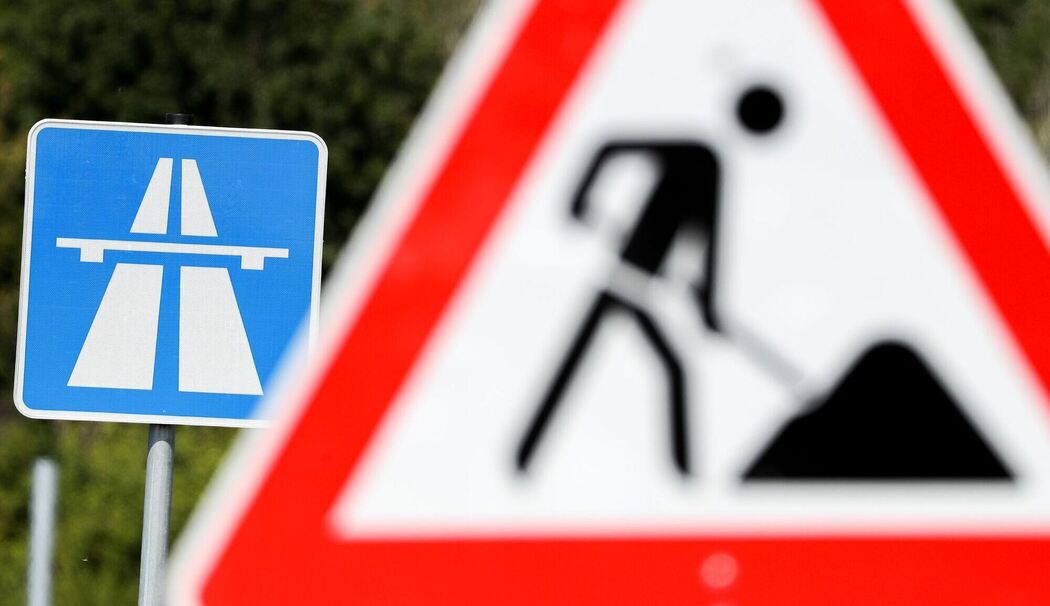 Baustelle auf der Autobahn