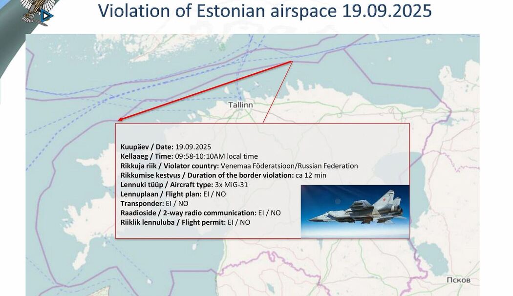Spannungen im Luftraum über dem Baltikum