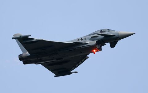 Eurofighter bei Übungsflug am Luftwaffenstützpunkt Nörvenich