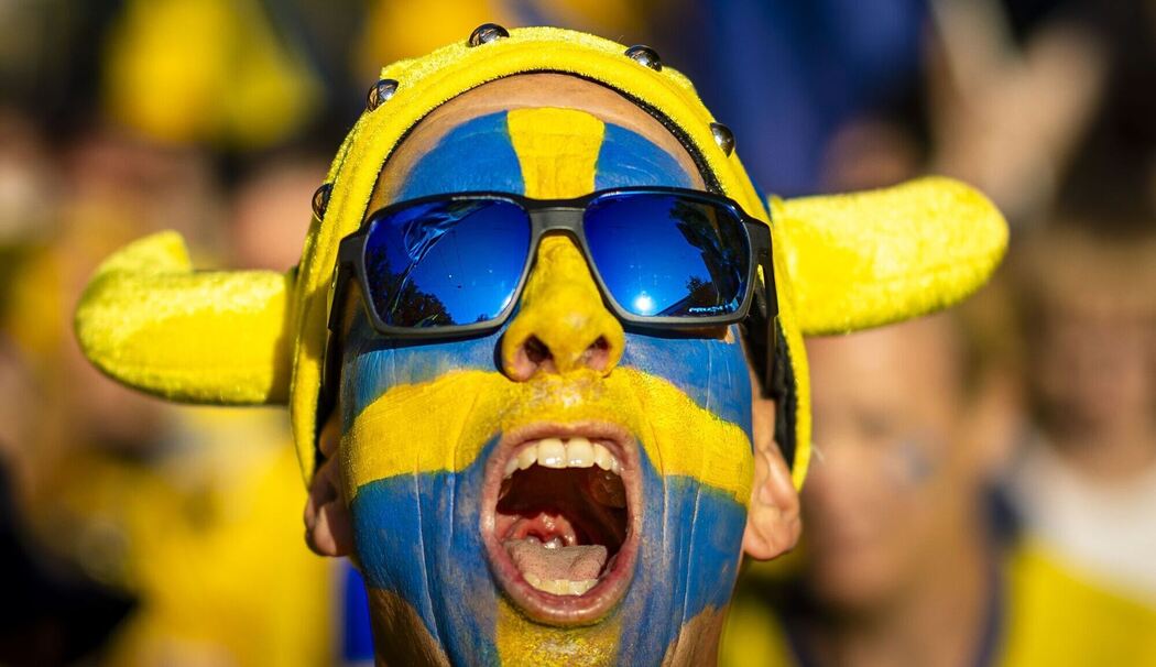 Ein schwedischer Fußballfan Ein schwedischer Fußballfan