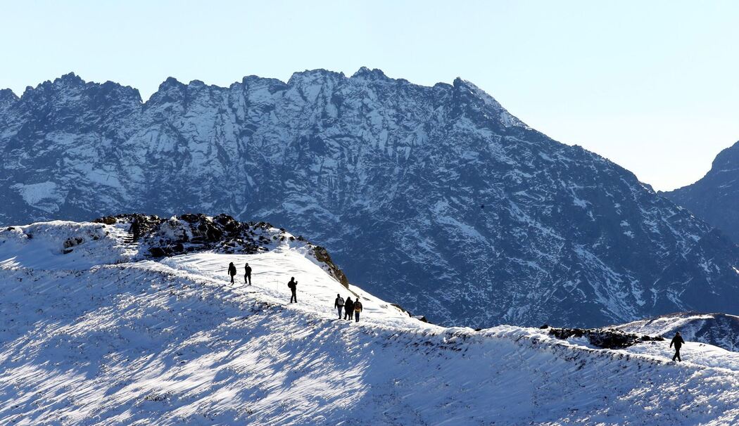 A wintery scene in Polish Tatra mountains