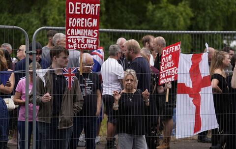 Protest gegen Asylbewerber in Großbritannien
