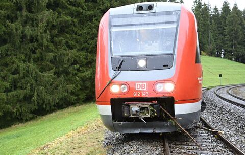 Zug entgleist im Allgäu nach Kollision mit Baum