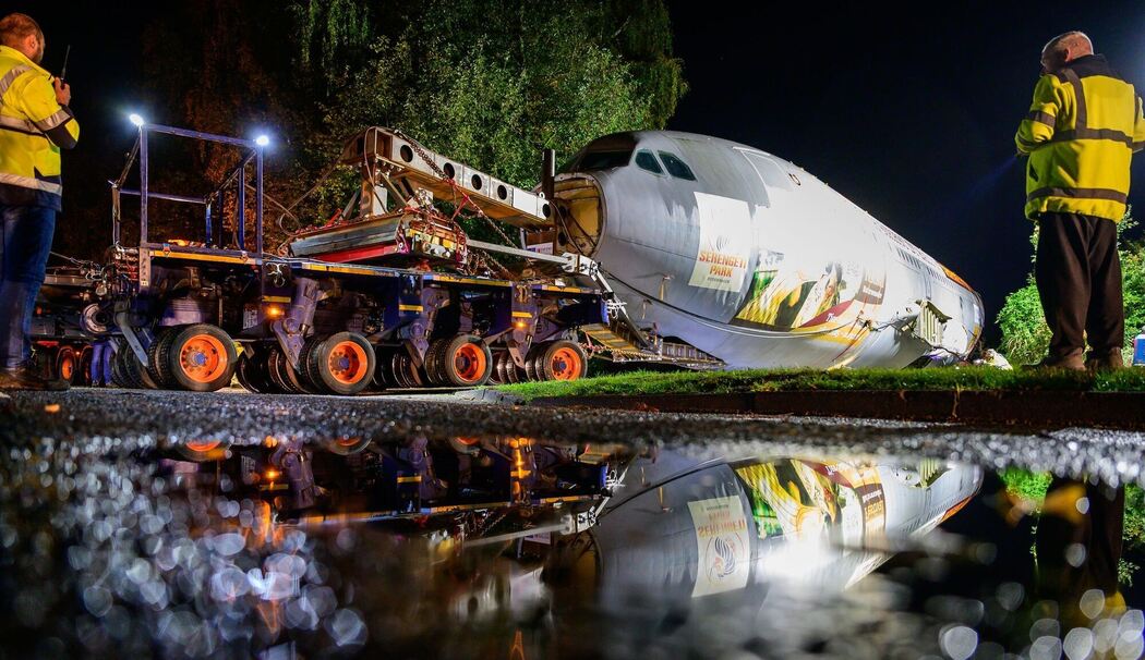 Ankunft Airbus A310 am Serengeti-Park Ankunft Airbus A310 am Serengeti-Park