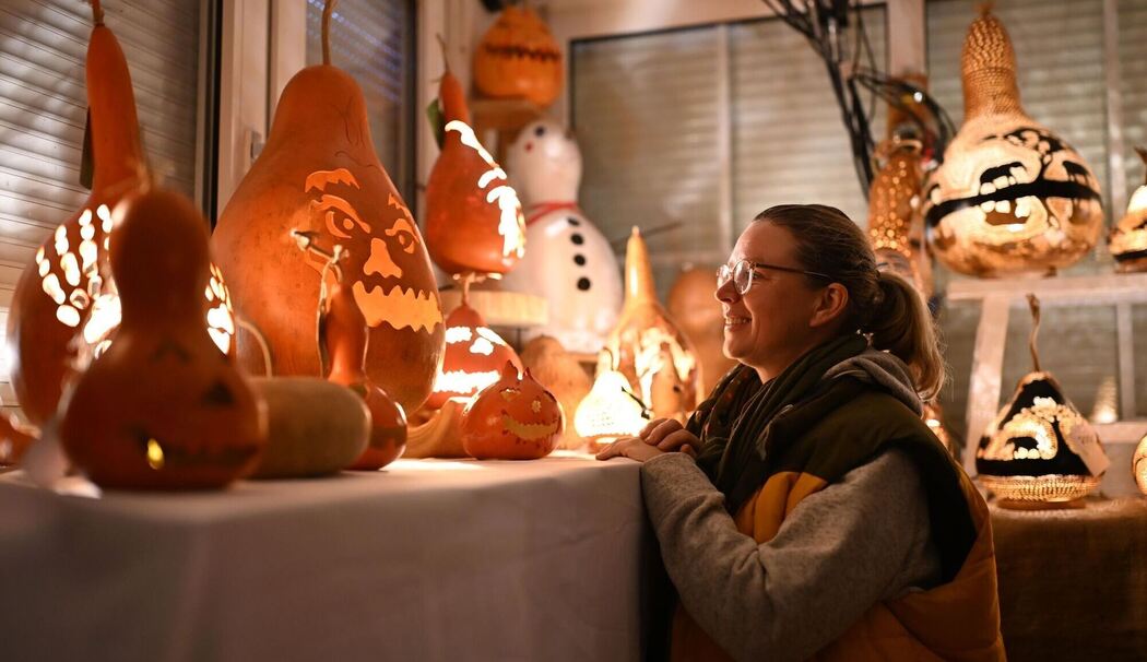 Handgefertigte Kürbislampen Handgefertigte Kürbislampen