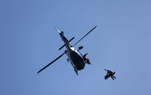 Bergwacht übt Rettung mit Hubschrauber
