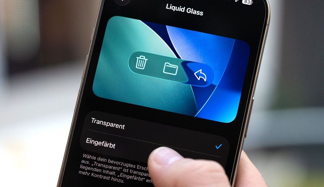 Einstellung des Liquid-Glass-Effekts auf einem iPhone