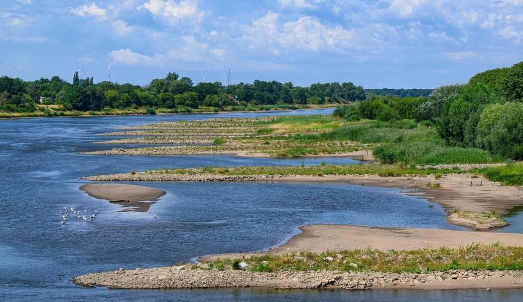 Niedrigwasser im Grenzfluss Oder Niedrigwasser im Grenzfluss Oder