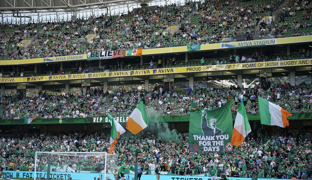 Irische Fans im Stadion Irische Fans im Stadion