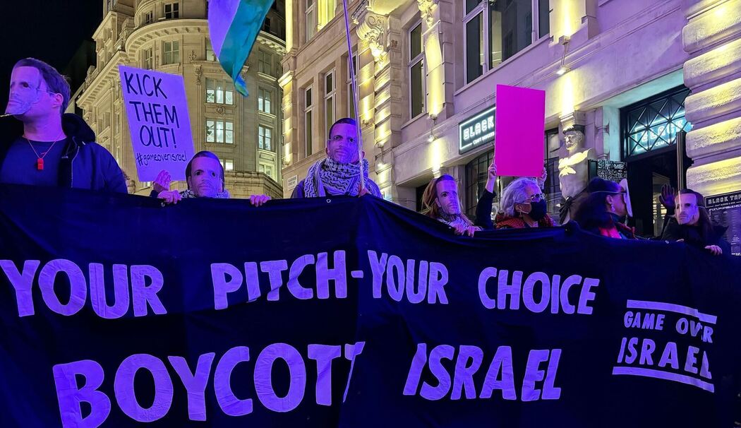 Vor der Fußball-EM 2028 - Protest in London Vor der Fußball-EM 2028 - Protest in London