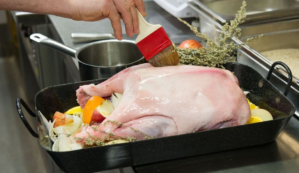 Zubereitung einer Weihnachtsgans