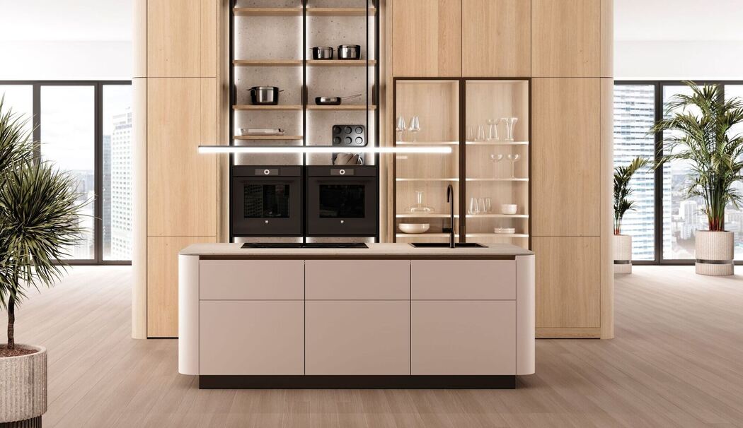 Organisch geformte Küchenmöbel