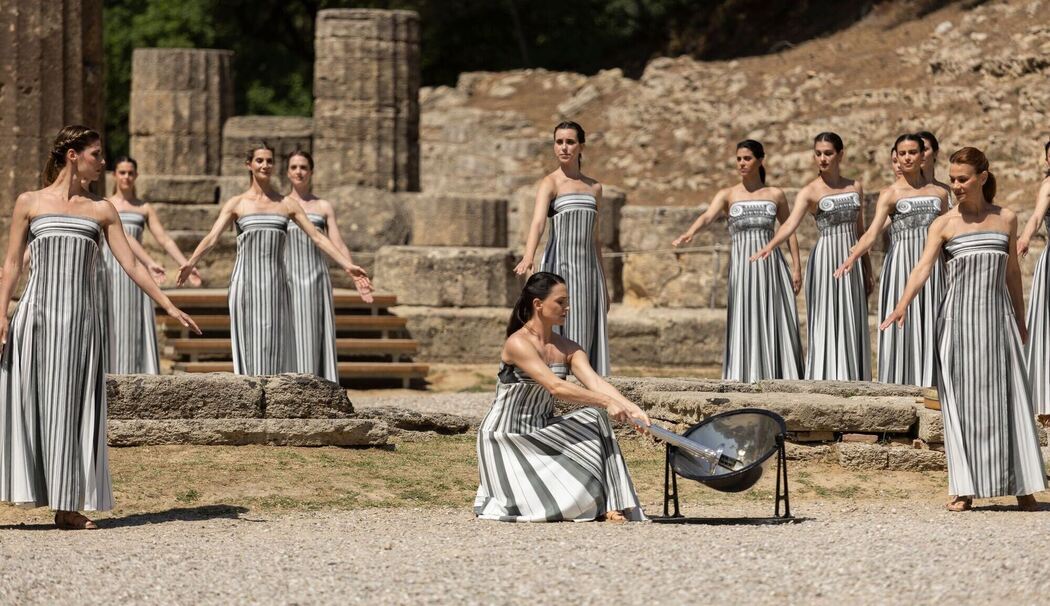 Probe zur Entzündung des olympischen Feuers in Griechenland