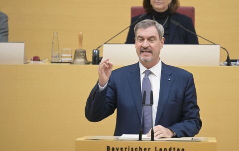 Sitzung des bayerischen Landtags mit Regierungserklärung