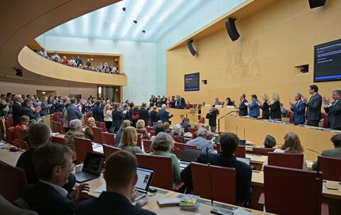 Sitzung des bayerischen Landtags mit Regierungserklärung