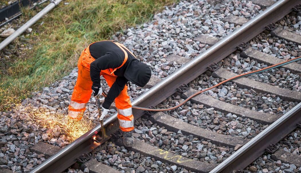 Bauarbeiten am Bahngleis