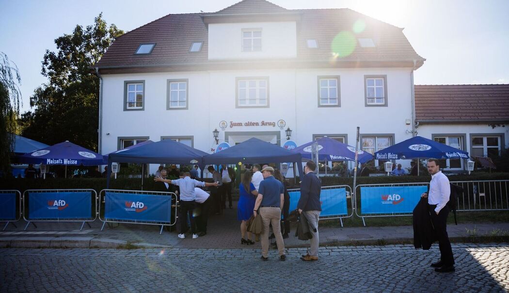 Wahlparty der AfD nach der Landtagswahl in Brandenburg 2024