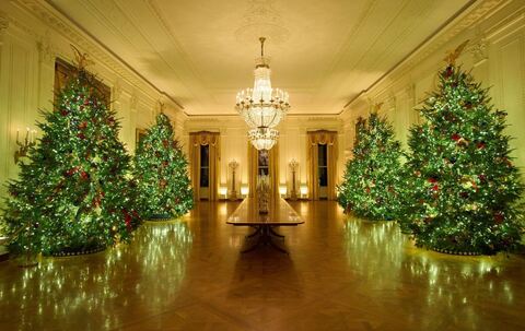 Weihnachtsdekoration im Weißen Haus in Washington